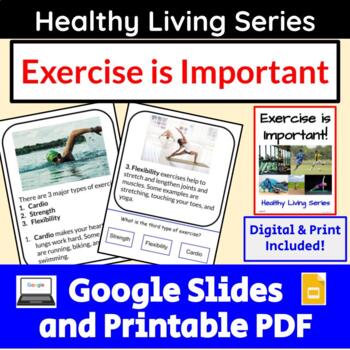 Preview of Exercise Reading Comprehension Digital and PDF Printable Special Education