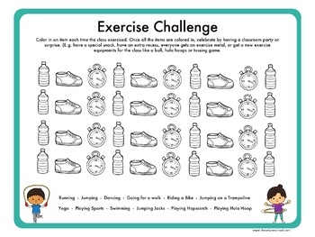 Preview of Exercise Study - Exercise Challenge (Creative Curriculum)