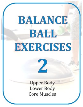 Preview of Exercise Task Cards: Balance Ball Exercises 2.0