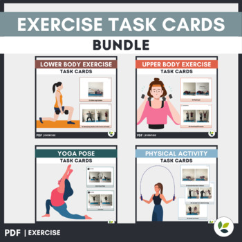 Preview of Exercise Task Cards Bundle - Printable