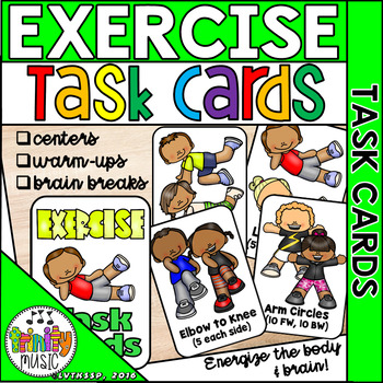 Preview of Exercise Task Cards (for Warm Ups or Centers)