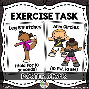 Preview of Exercise Poster Signs (for Warm Ups or Centers)