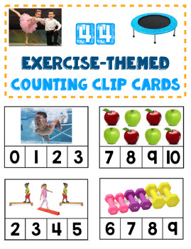 Preview of Exercise-Themed Counting Clip Cards: Creative Curriculum Exercise Study