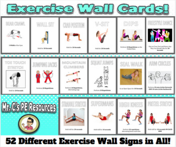Preview of Exercise Wall Cards!