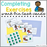 Exercise Work Bin Task Cards | Centers for Special Ed