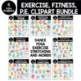 Exercise, Workout, PE, Physical Fitness, Movement Clipart Bundle