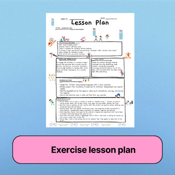 Preview of Exercise themed lesson plan