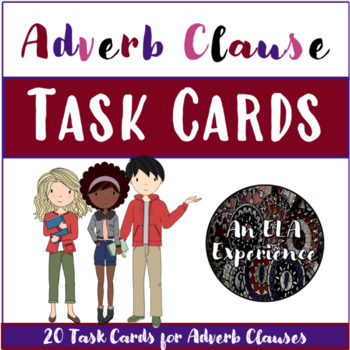 Preview of Exercises for Complex Sentences with Adverb Clauses (Task Cards)