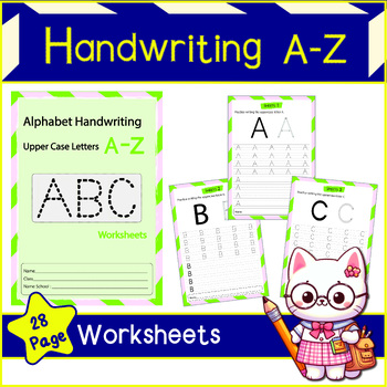 Preview of Alphabet Handwriting Upper Case Letters A-Z /Preschool/ Kindergarten /Homeschool