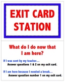 Exit Card Station - Classroom Management