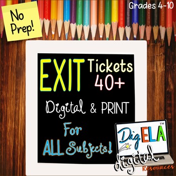 Preview of Exit & Entrance Tickets ALL Subjects PRINT & DIGITAL 
