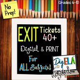 Exit & Entrance Tickets ALL Subjects PRINT & DIGITAL 