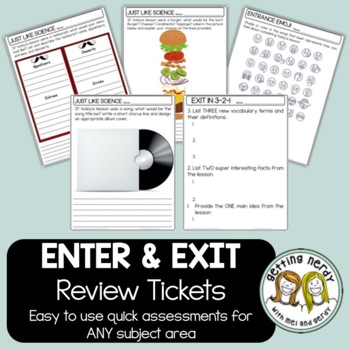 Preview of Exit & Entry Tickets for Science Review