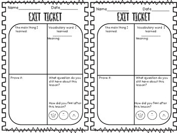 Exit Slip Ticket: Lesson Reflection by LearningandGrowing ...