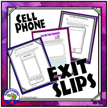 Preview of Cell Phone Exit Ticket Out Slip with Easel Activity