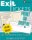 Exit Slips Exit Tickets for Any Subject Area