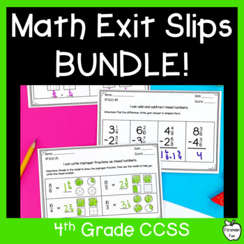 Preview of Math Exit Tickets 4th Grade - Exit Slip Formative Assessments - Math Quiz