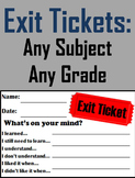 Exit Slips For any Subject - Formative Assessments