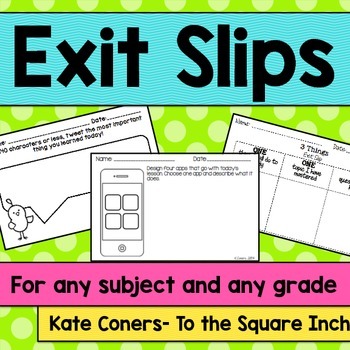 Preview of Exit Slips | Informal Assessment Prompts