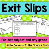 Exit Slips | Informal Assessment Prompts