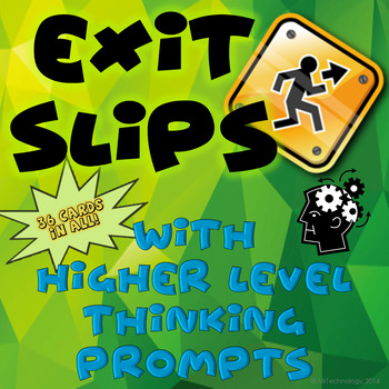 Preview of Exit Slips with Higher Level Thinking Prompts