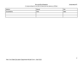 Preview of Exit Summary (NYSAA) (IEP) (SpEd.) Complete Template