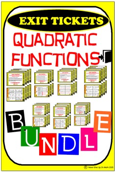 Preview of Exit Ticket - BUNDLE QUADRATIC FUNCTIONS (32 Exit Tickets)