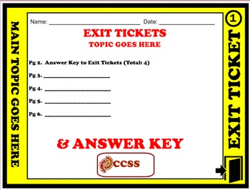 Preview of Exit Ticket - Blank (Editable)