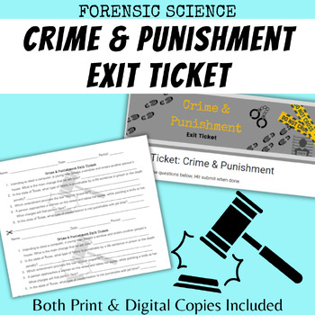 Preview of Exit Ticket: Crime & Punishment Criminal Justice Assessment (Forensic Science)