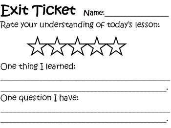 Preview of Exit Ticket/Exit Slip/Rate Your Understanding (EDITABLE)