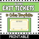 Exit Ticket (Exit Slip) Template - 10 Colors