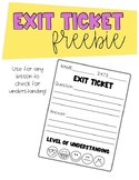 Exit Ticket Freebie