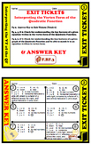 Exit Ticket - Interpreting the Vertex Form  of the Quadrat