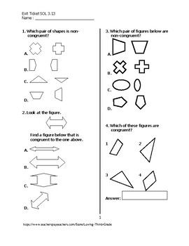 Preview of Exit Ticket Math VA SOL 3.13 with TPT Digital Learning Option