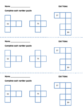 Preview of Exit Ticket- Number Puzzle