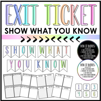 Preview of Exit Ticket Show What You Know Bulletin Board Set