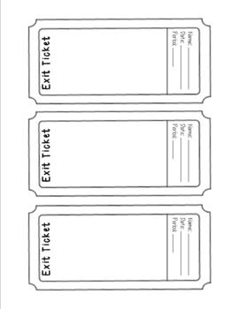 Preview of Exit Ticket Template