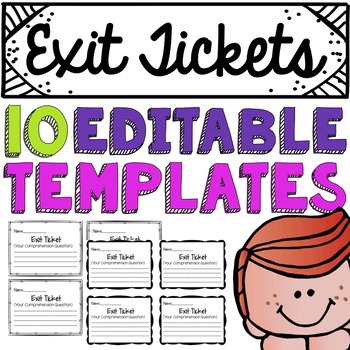 Preview of Editable Exit Ticket Template