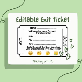 exit ticket template by ms yu s teachers pay teachers