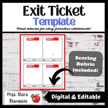 Preview of Exit Ticket Template