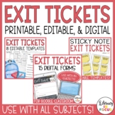 Exit Ticket Templates | Print & Digital Exit Slips | Googl