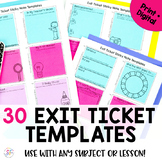 Exit Ticket Templates For Any Subject - Print and Digital