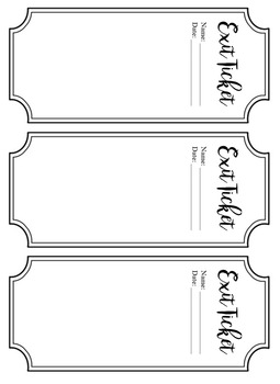 Preview of Exit Ticket Template Free