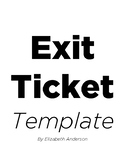 Exit Ticket Template - PDF