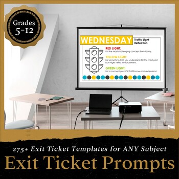 Preview of Exit Ticket Templates for ANY Subject: 275 Exit Tickets + Prompts PRESENTATION