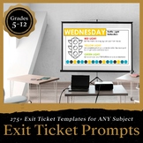 Exit Ticket Templates for ANY Subject: 275 Exit Tickets + 