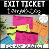 Exit Ticket Templates for All Subject | Exit Slips