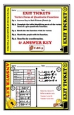 Exit Ticket - Vertex Form of Quadratic Function