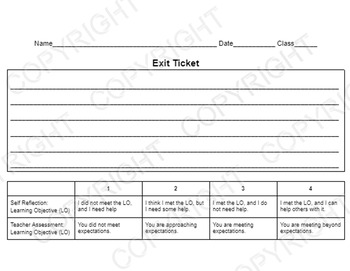 Exit Ticket Worksheet by Begonia Blossoms Educational Resources | TPT