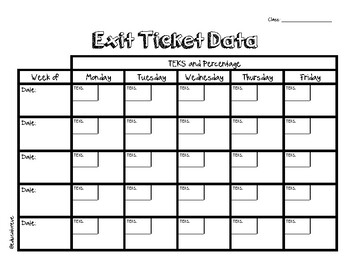 Preview of Exit Ticket and Do Now Data Tracker